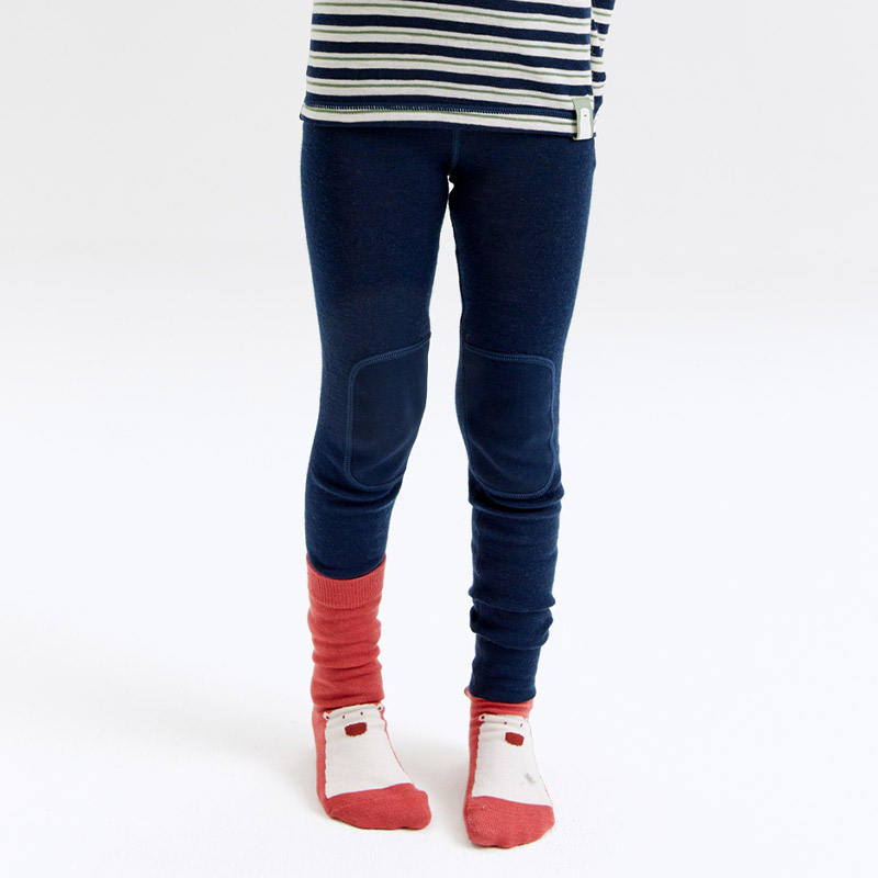 Wool Longs Kids, Navy3, hi-res